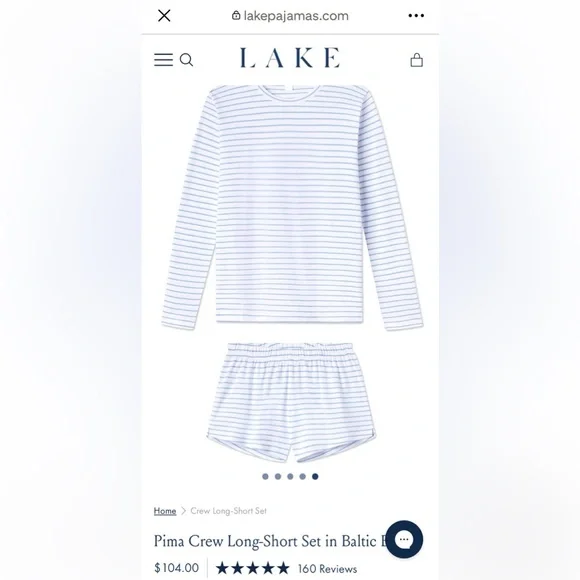 LAKE Pajamas Striped Women's Set XXL - Picture 5 of 6